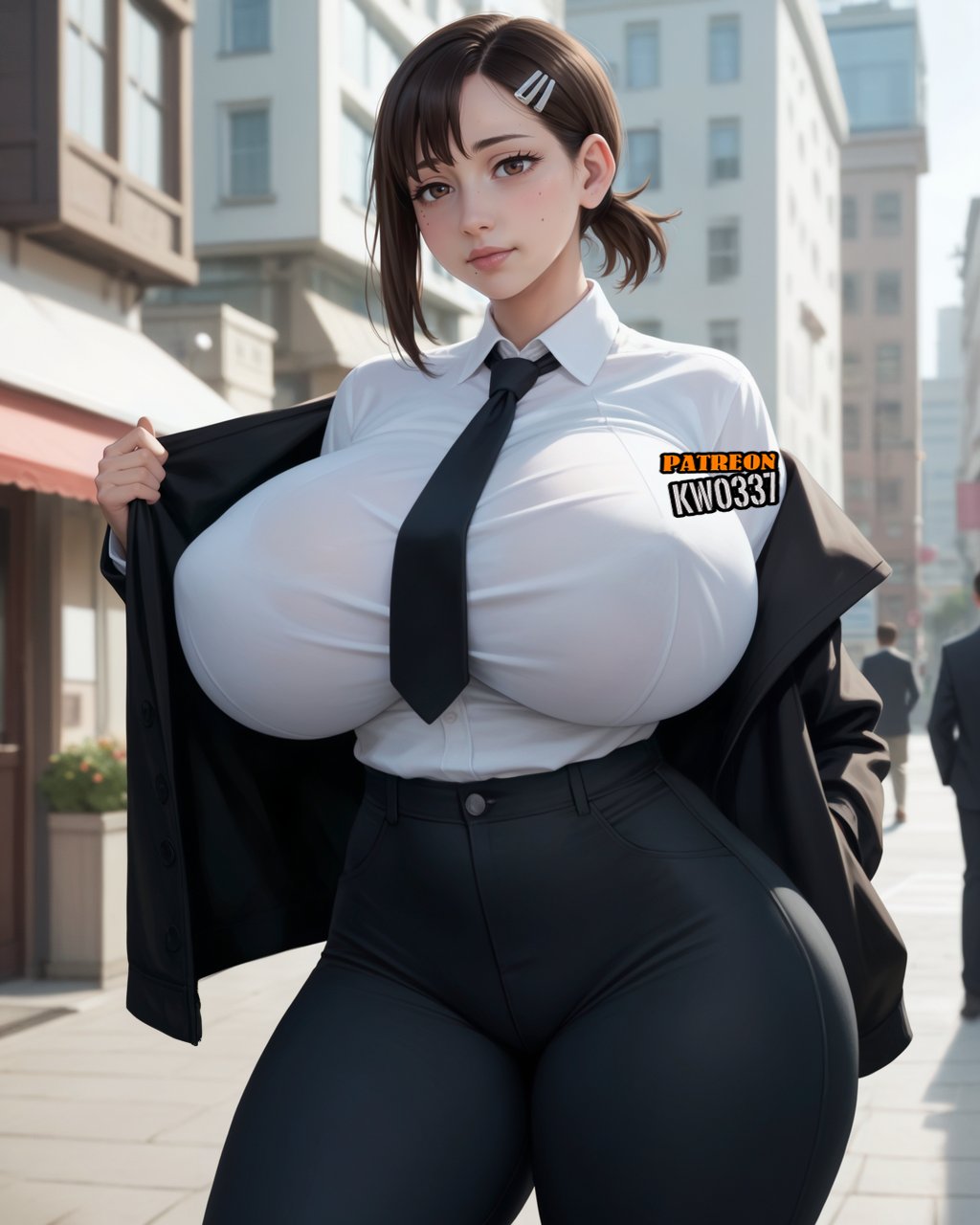 1female 1girl 1girls ai_generated asian asian_bimbo asian_female big_breasts bimbo bimbo_body bimbo_lips bottom_heavy brown_hair brown_ponytail brunette chainsaw_man curvaceous curvaceous_figure curves curvy curvy_body curvy_female curvy_figure curvy_hips dat_ass dumptruck_ass fat_ass female female_only gigantic_ass gigantic_breasts higashiyama_kobeni hourglass_figure huge_breasts hyper hyper_ass hyper_breasts kw0337 large_breasts lipstick low_ponytail makeup massive_ass massive_breasts nipple_bulge nipple_visible_through_clothes paag pale-skinned_female pale_skin plump_lips shiny_skin short_ponytail slim_waist solo solo_female tagme thick_thighs thin_waist thunder_thighs thunderthighs top_heavy venus_body voluptuous voluptuous_female wide_hips