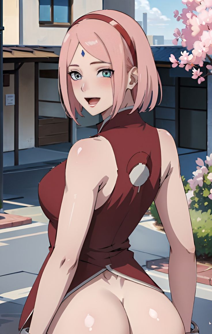 ai_eyes ai_generated butt girl pink_hair_female sakura_haruno tagme