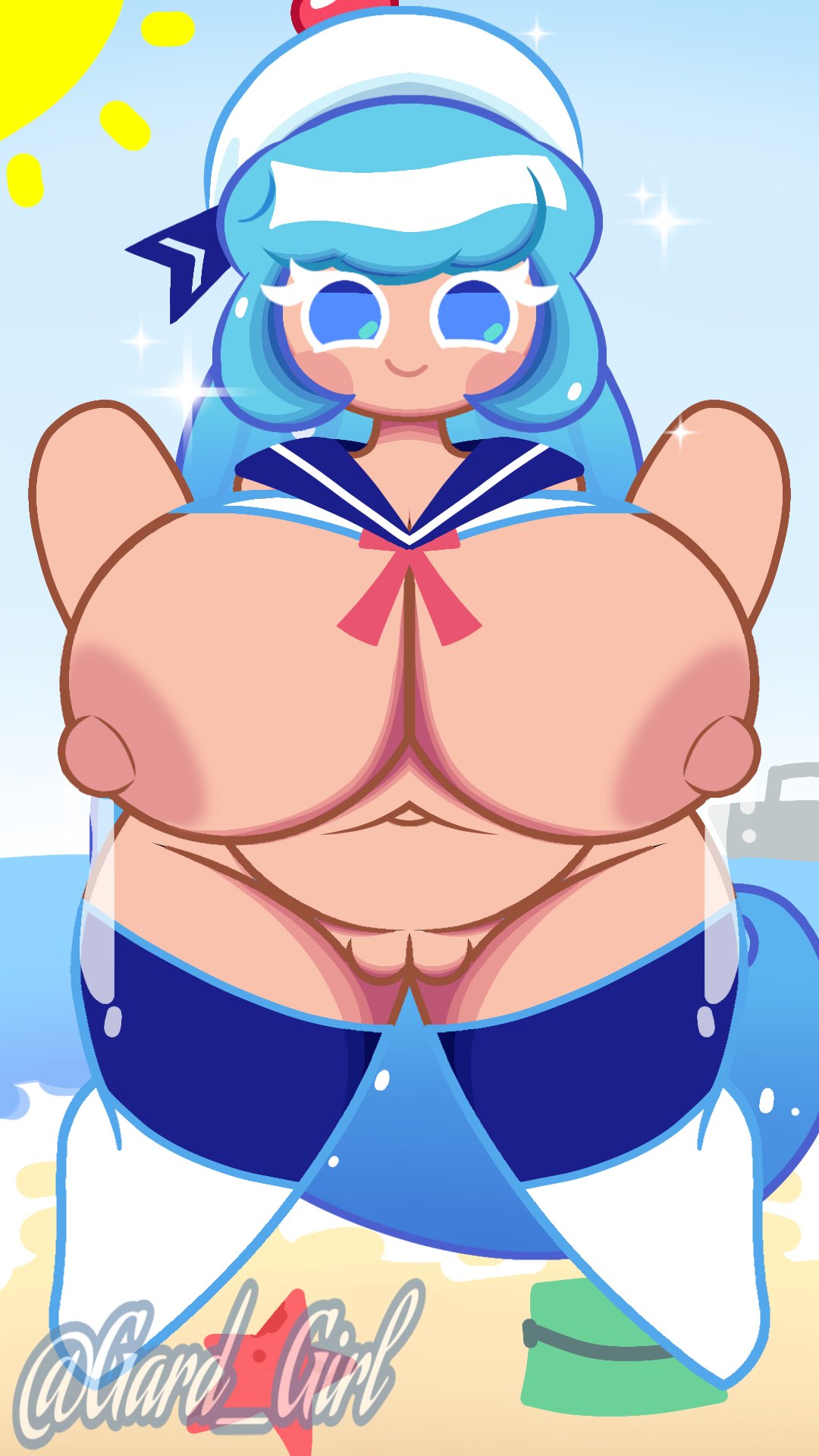 big_breasts cookie_run cookie_run_tower_of_adventure cream_soda_cookie gard_girl pussy thighs