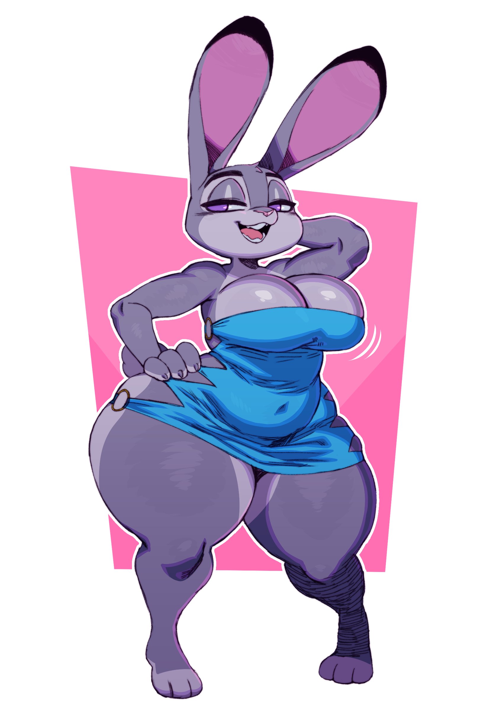 1girls, bunny ears, bunny girl, dress, female, female focus, female only, furry, furry female, furry only, grey fur, judy hopps, solo, solo female, solo focus, sssonic2, zootopia