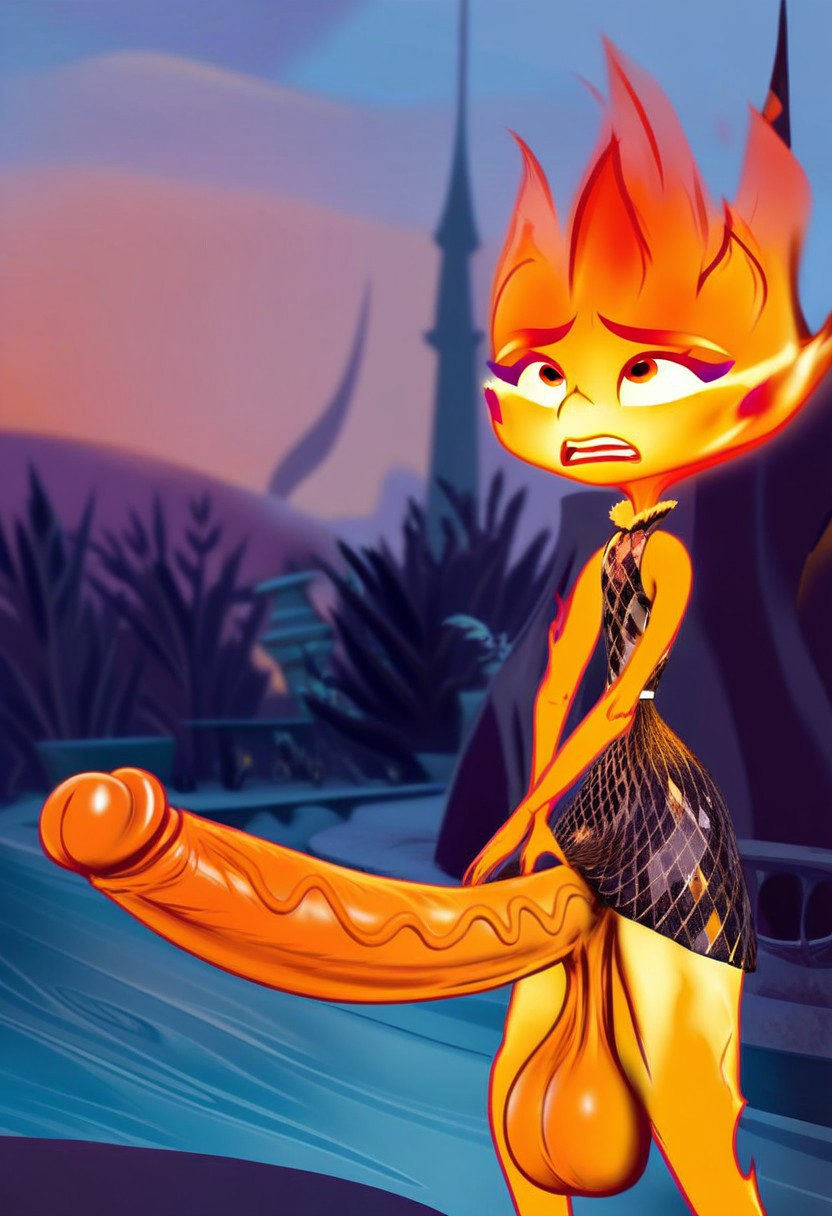 1futa ai ai_generated balls big_balls big_penis bottomless_skirt clothed clothing elemental_(pixar) ember_lumen erection erection_under_clothes erection_under_skirt female fire fire_creature fire_elemental fire_girl fire_humanoid flat_chest futa_only futanari hard_cock holding_penis huge_balls huge_cock huge_cock huge_testicles humanoid humanoid_penis hyper hyper_balls hyper_penis intersex large_penis long_penis mostly_clothed penis penis_under_clothes penis_under_skirt pixar sagging_balls sagging_testicles skirt smooth_balls solo solo_futa testicles_clench thighs veiny_penis