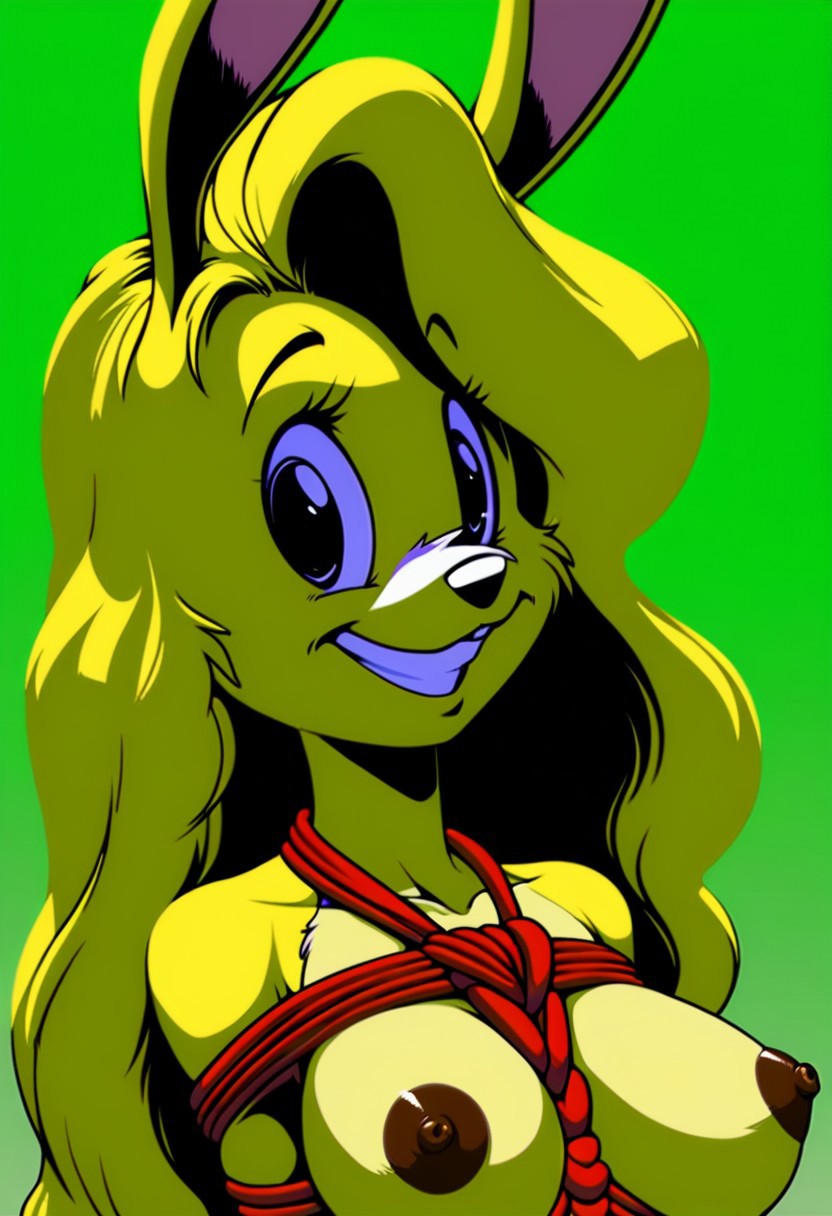 ai_generated female furry jazz_jackrabbit_(series) lori_jackrabbit self_upload tied_up