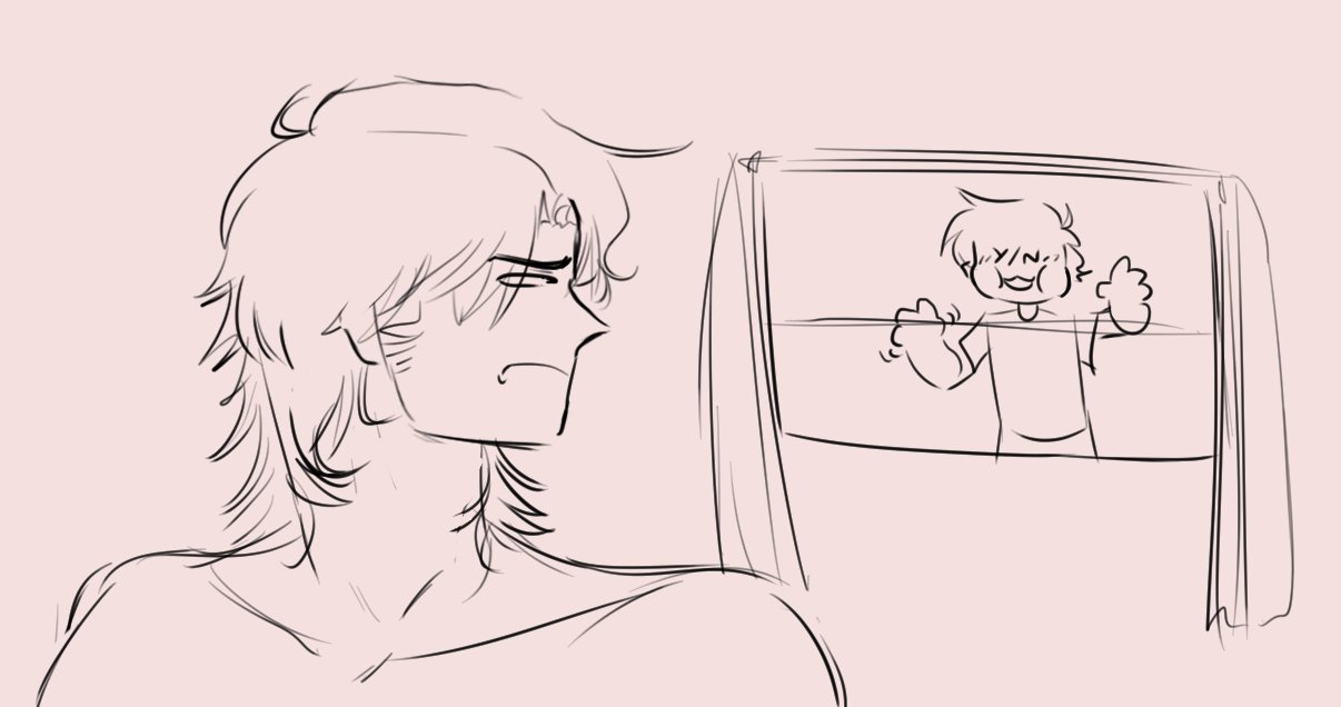 annoyed brown_hair dumeefany five_nights_at_freddy&#039;s funny hair humour light-skinned_male light_skin meme michael_afton pissgag shirtless stalking window y/n
