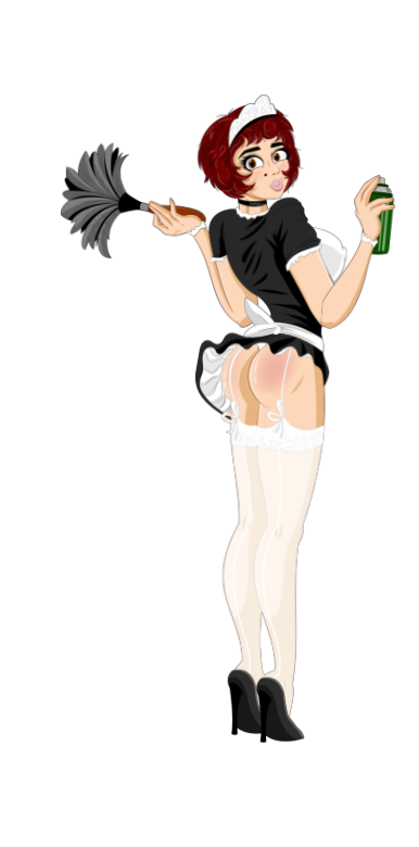 1girl 1girls ass fake_lay high_heels lupe maid maid_uniform tagme thighhighs