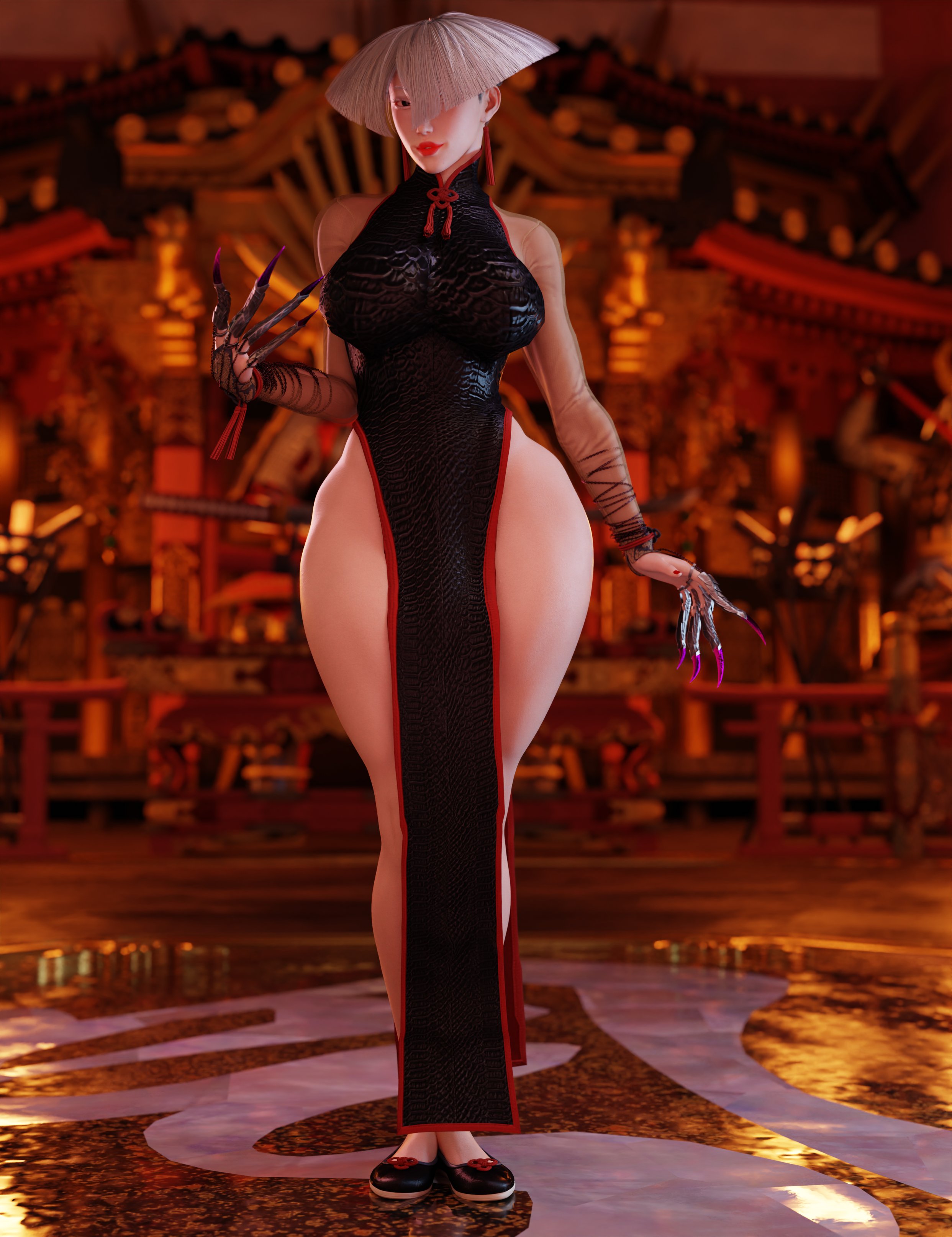 1girls, a.k.i., bare legs, big hips, female, female focus, female only, flats, street fighter, street fighter 6, vensaku