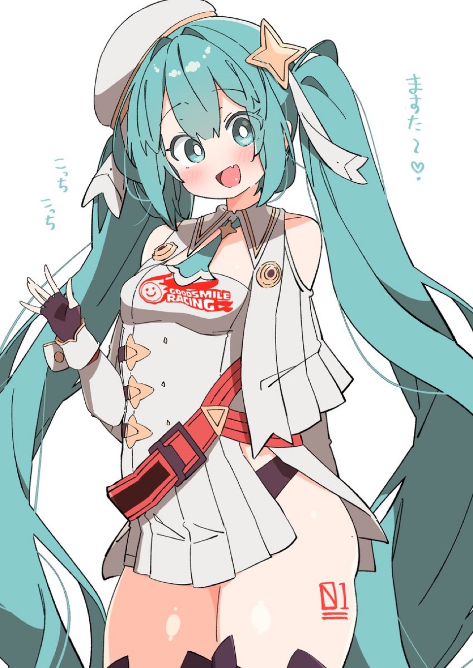 hatsune_miku racing_miku thick_thighs thighs uruti_2388 vocaloid