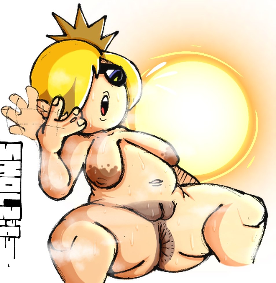 1girls anus anus_focus anus_outline anus_peek ass asshole background_character blonde_hair breasts chubby chubby_female dark_anus dark_areola dark_areolae dark_nipples fanning_self female friday_night_funkin legs_apart milf naked naked_female nude nude_female pussy smolzd spread_legs steam sun sunglasses sweat sweaty_body