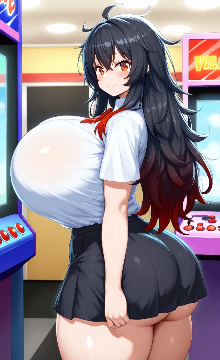 1girls ai_assisted ai_generated amber_eyes arcade big_ass big_breasts black_hair breasts breasts_bigger_than_head curvaceous curves curvy curvy_body curvy_female curvy_figure curvy_hips dominant_female dress enormous_breasts ftggtgg gigantic_breasts happy huge_ass huge_breasts hyper_breasts large_ass large_breasts massive_breasts red_hair school_uniform schoolgirl seducing seductive seductive_eyes seductive_look seductive_pose seductive_smile shirt skirt solo solo_female solo_focus sorceress_sophia tail thick_ass thick_thighs two_tone_hair villain villainess