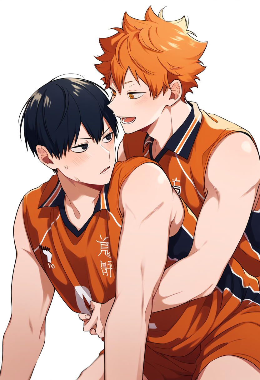 ai_generated akira_(pixiv63815367) gay haikyuu!! shoyo_hinata tagme tobio_kageyama yaoi