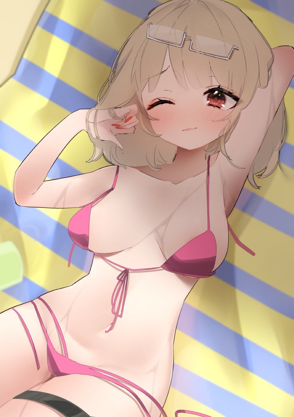 alternate_version_available armpit bikini character_request pink_bikini uruti_2388 wet