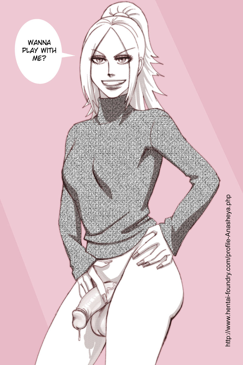 1futa anasheya balls blonde_hair dickgirl fingernails flaccid futa_only futadom futanari grin intersex long_sleeve looking_at_viewer monochrome penis ponytail precum shaven smile solo solo_futa standing sweater talking_to_viewer testicles tied_hair turtleneck vein veiny_penis