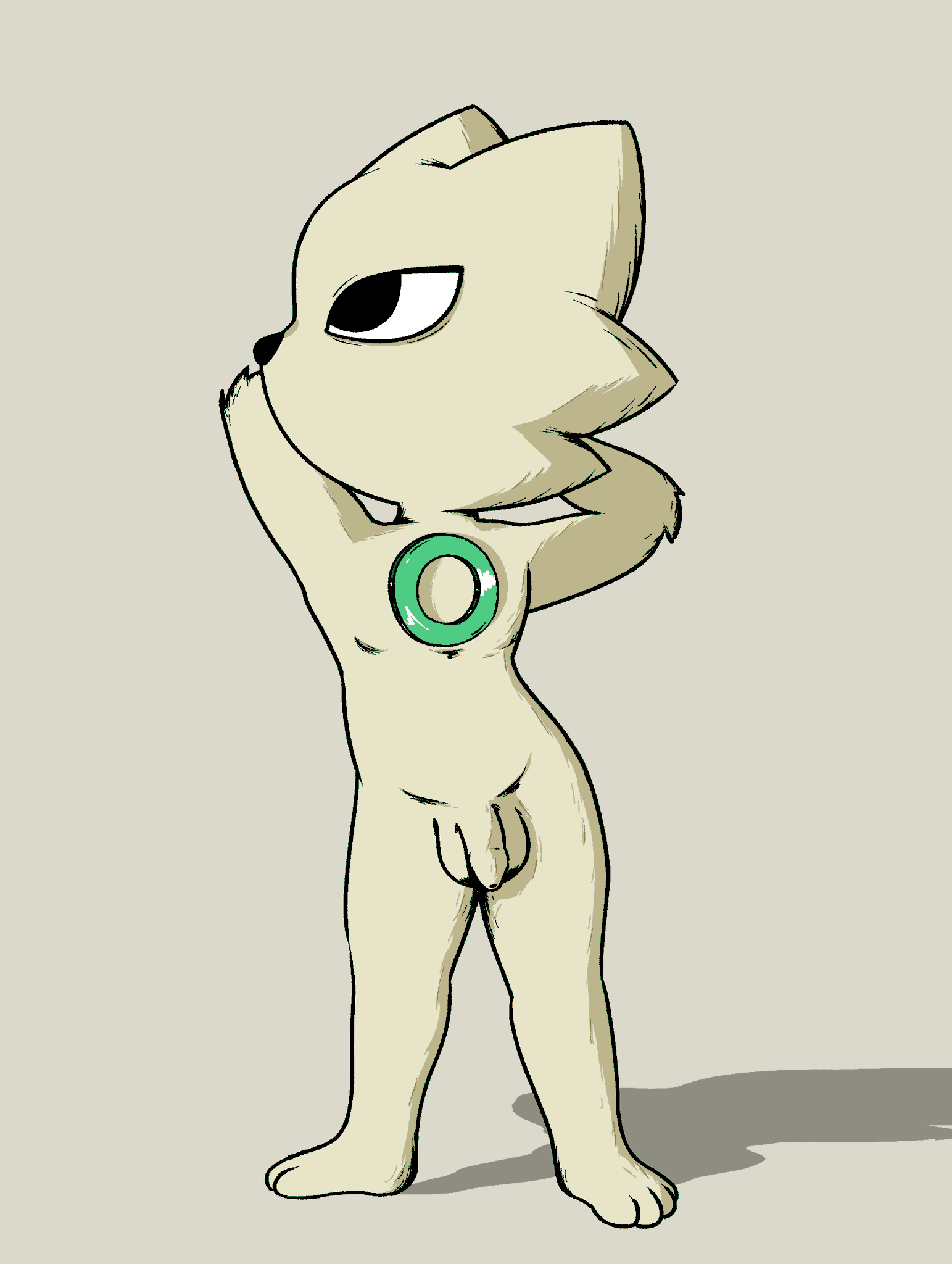 anthro casual_nudity felid feline flaccid foreskin friedkortola fur genitals hi_res male mammal nine_sols penis red_candle_games solarian solo uncircumcised yi_(nine_sols)