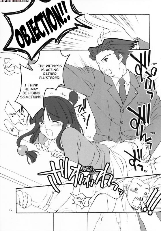 1boy 1boy1girl 1girls black_and_white blood female gyakuten_saiban male male/female naruhodou_ryuuichi nosebleed objection! sex straight_hair translated