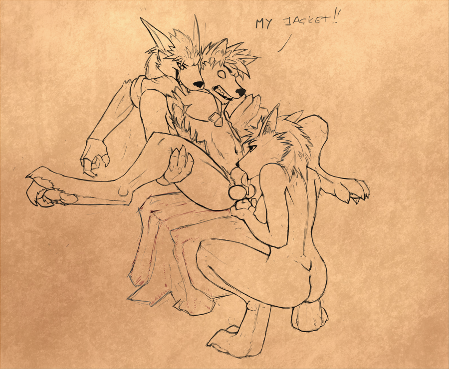 anthro balls bite canine dog_tags exposed fellatio female fingering fur furry interspecies knot male neon_(artist) oral oral_sex paws pinned plain_background sex sitting sketch spread_legs spreading text threesome toes video_games warcraft werewolf worgen world_of_warcraft