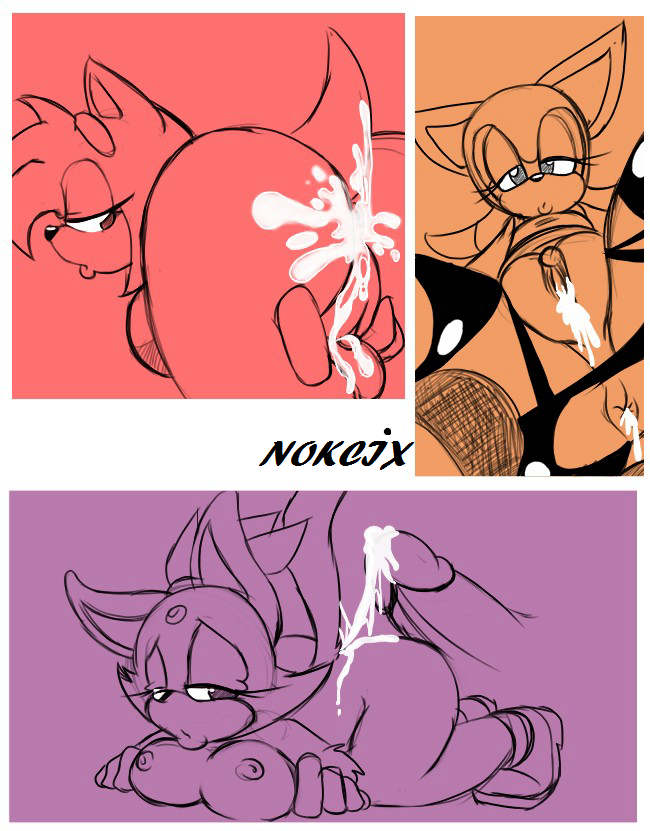 amy_rose anthro anus ass bat blaze_the_cat breasts cat cum cum_in_pussy cum_inside disembodied_penis feline female fur furry green_eyes hedgehog male mammal marine_the_raccoon nipples nokcix penis pussy raccoon rouge_the_bat sega sonic_(series) straight