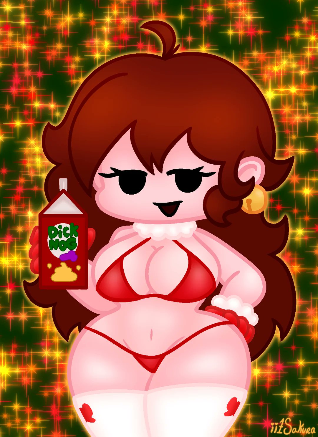 auburn hair, christmas, christmas girlfriend (friday night funkin), friday night funkin, girlfriend (friday night funkin), ii1sakura, tagme