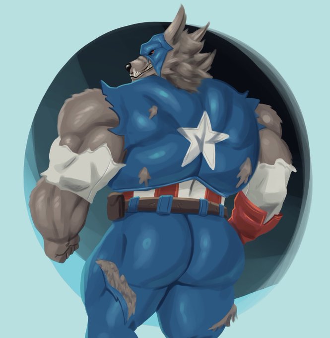 anthro, ass, ass focus, bara, big ass, big butt, bubble ass, bubble butt, canid, canine, canis, captain america, captain america (cap-wolf), captain america (marvel rivals), dat ass, dat butt, fat ass, fat butt, furry, gay, huge ass, huge butt, large ass, large butt, male, male only, marvel, marvel rivals, muscular, muscular male, ripped clothing, round ass, round butt, solo, thick ass, thick butt, werewolf, wolf, zekebearr