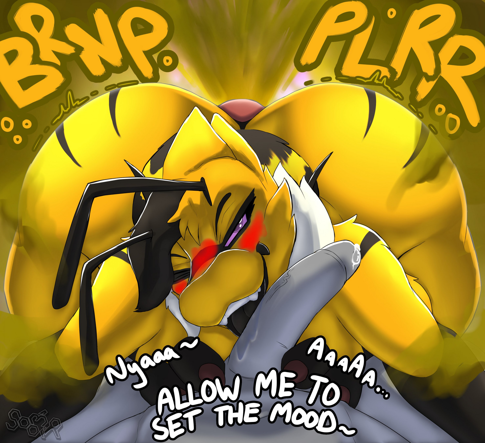 absurd res, anon, antennae (anatomy), anthro, arthropod, ass, bee, big ass, big butt, black body, black fur, bodily fluids, dialogue, digital media (artwork), duo, english text, erection, eye contact, faceless character, faceless male, fart, fart cloud, fart fetish, farting, farting during sex, female, fur, genitals, hair, heather (soomir), hi res, huge ass, huge butt, huge fart, humanoid genitalia, humanoid penis, hymenopteran, imminent fellatio, imminent oral, insects, irst person view, licking, looking at another, male, male/female, mammal, multi arm, multi limb, nude, open mouth, oral, penile, penis, penis lick, precum, saliva, seductive, sex, simple background, smile, soomir, tail, teeth, text, thick thighs, tongue, tongue out, tuft, unknown species, wide hips, yellow body, yellow fur