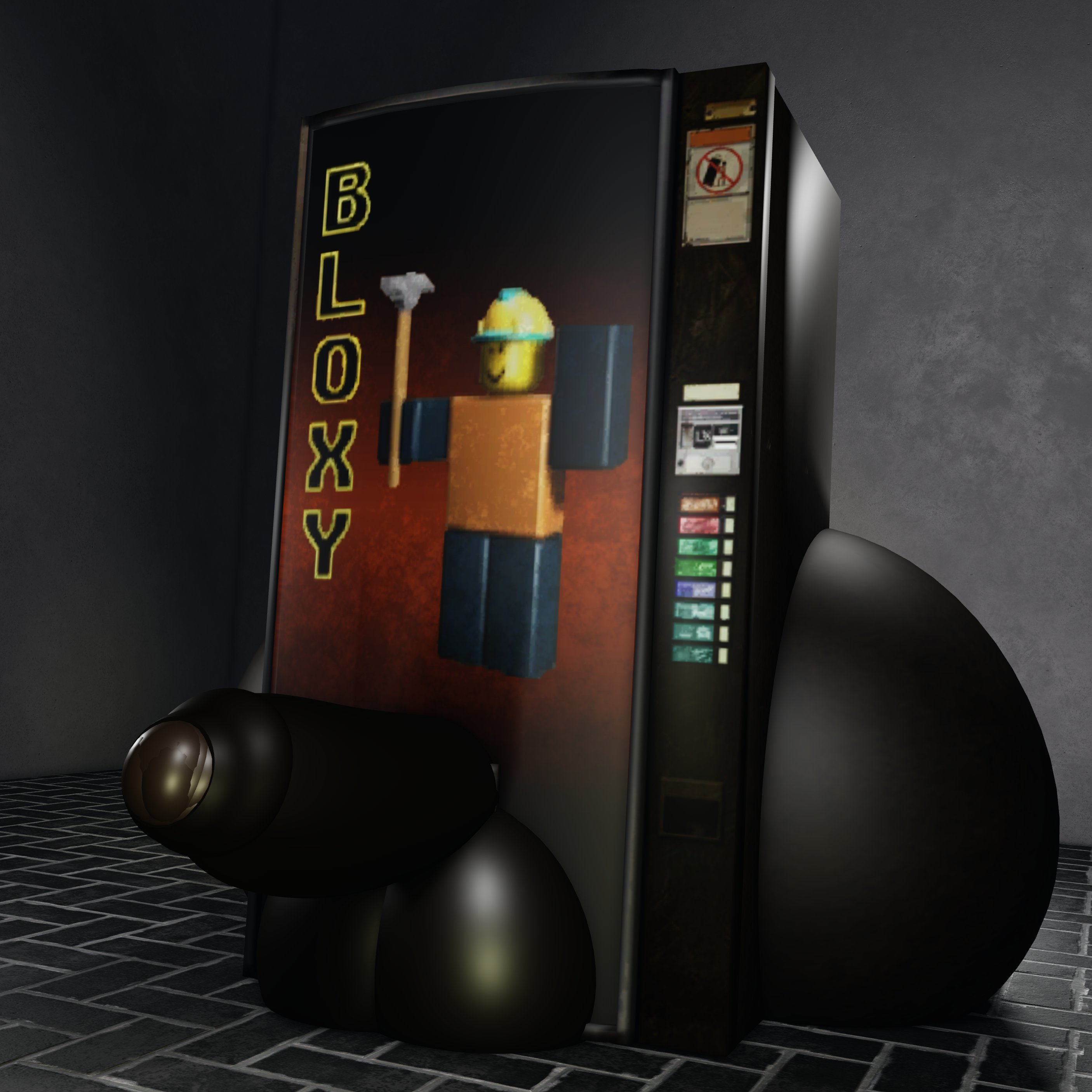 ass, ass focus, big ass, big butt, big penis, black body, black skin, boy, cock, dick, i will fuck that vending machine, male only, muitetul, outside, penis, roblox, vending machine, what