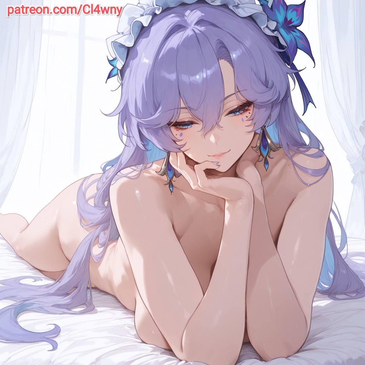 1girls, 2025, 2d, ai assisted, ai generated, bed, bedroom, big ass, big breasts, big butt, blue eyes, blush, breasts, cantarella (wuthering waves), cl4wny, curvaceous, curvy, curvy body, curvy female, curvy figure, female, horny, horny female, huge breasts, light purple hair, light skin, light-skinned female, long hair, lying, lying on bed, lying on breasts, lying on stomach, naked, naked female, nude, nude female, perfect body, posing, posing for the viewer, purple hair, sexy, wuthering waves
