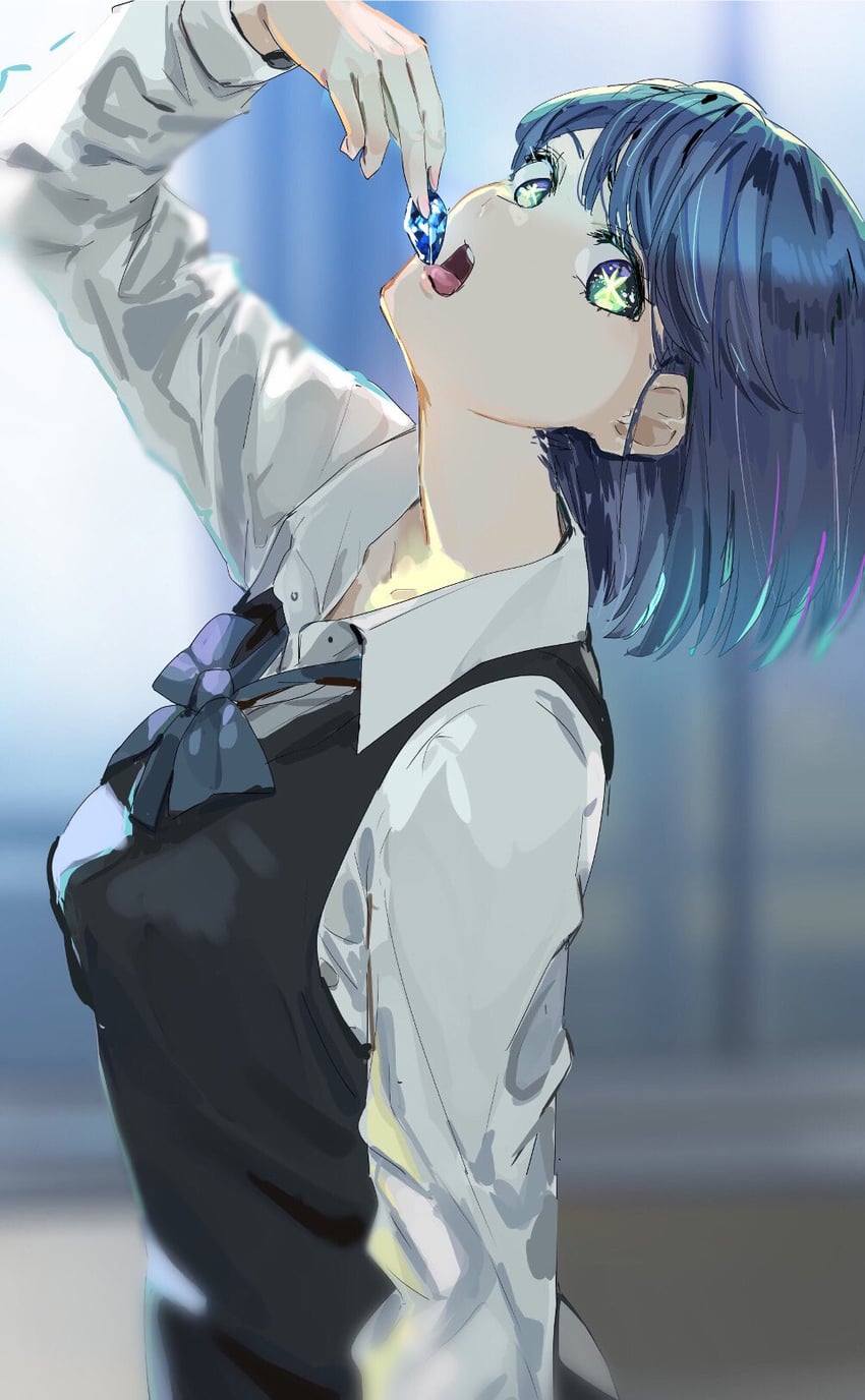 1girls, buttplug, female, femsub, kurokawa akane, oshi no ko, submissive, tagme