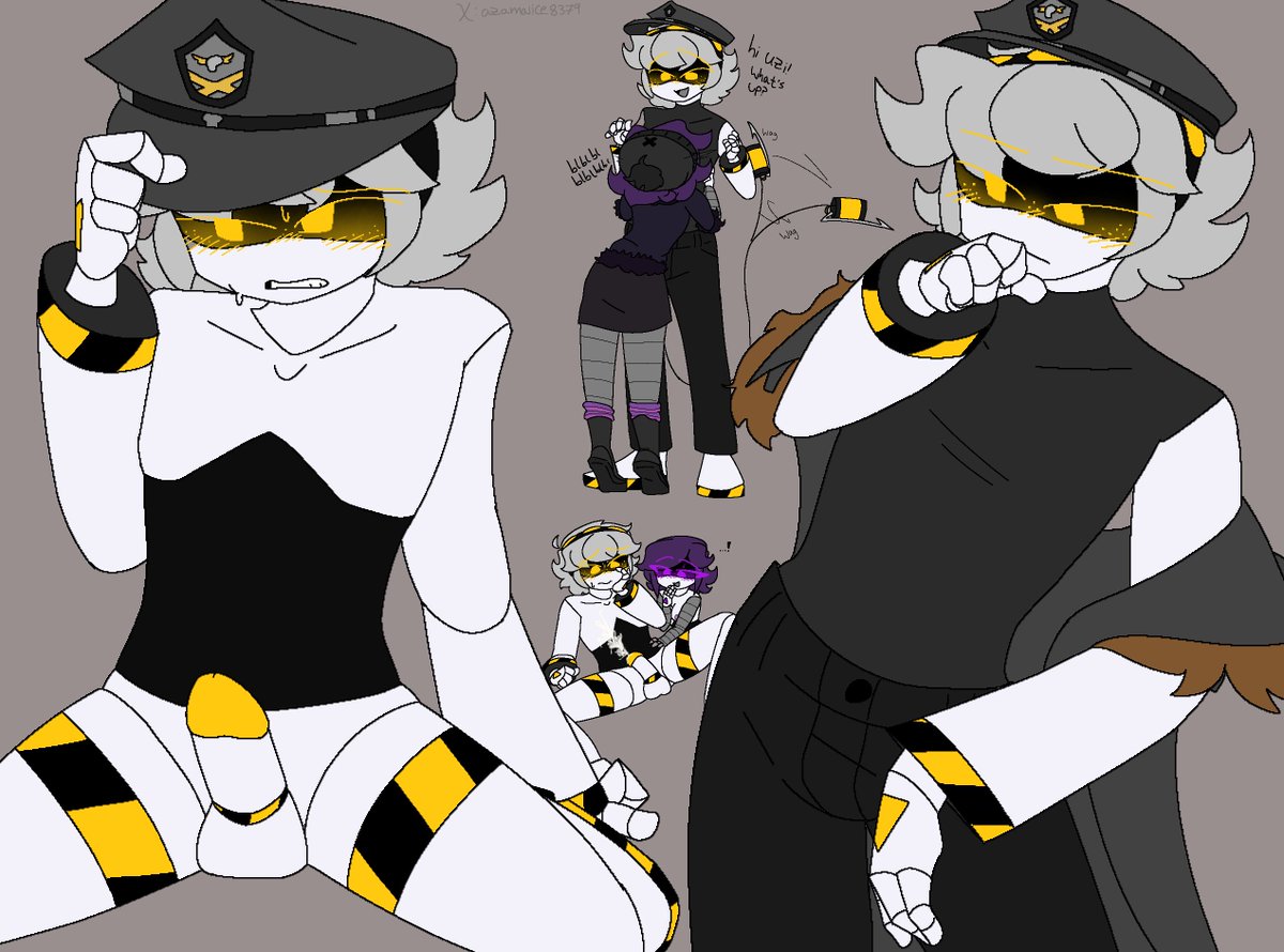 !, 1boy, 1boy1girl, 1girls, azamalice8379, beanie, blush, blushing, boots, cum, disassembly drone, female, glitch productions, hat, jacket, male, murder drones, n (murder drones), naked, naked male, penis, purple eyes, purple hair, robot, robot boy, robot girl, silver hair, simple background, tagme, text, uzi (murder drones), white hair, yellow eyes, yellow tip