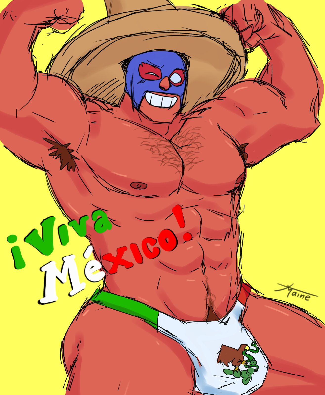 bara, brawl stars, bulge, el primo (brawl stars), gay, male, male only, muscular, muscular male, xmaineks, yaoi