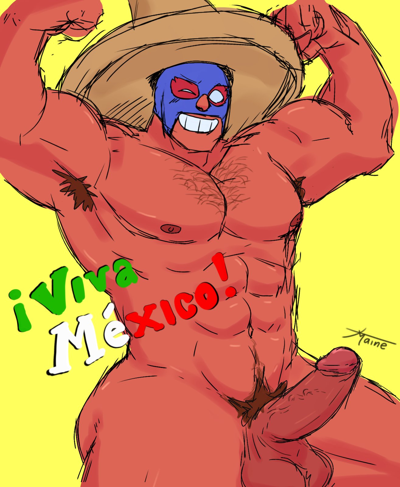bara, brawl stars, el primo (brawl stars), gay, male, male only, muscular, muscular male, xmaineks, yaoi