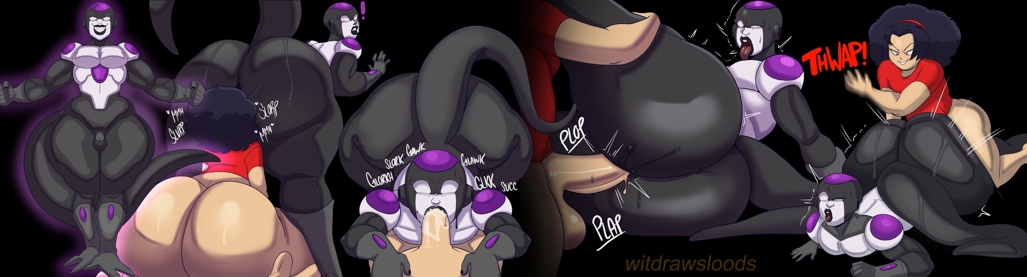 alien, big ass, big ass (male), big butt, black frieza, bro-pot (kejohndrawing), frieza, gay, gay sex, huge ass, huge butt, kejohndrawing, makoto popura, male, male only, male/male, rimming, wit 1, witdrawsloods