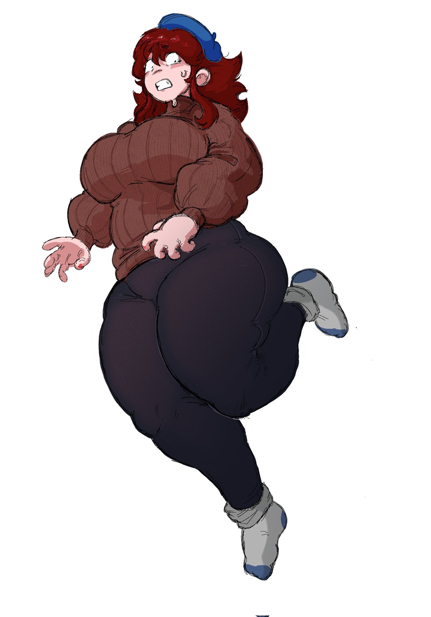1girls, auburn hair, big breasts, bottom heavy, breasts, chubby female, dumb girl, fat ass, female, female only, friday night funkin, friday night funkin mod, full body, fully clothed, fully clothed female, girlfriend (friday night funkin), huge ass, huge breasts, korean nooby (artist), massacre girlfriend (friday night funkin), millie (mistful crimson morning), mistful crimson morning, not porn, oc, solo, solo female, thick legs, thick thighs, wide hips