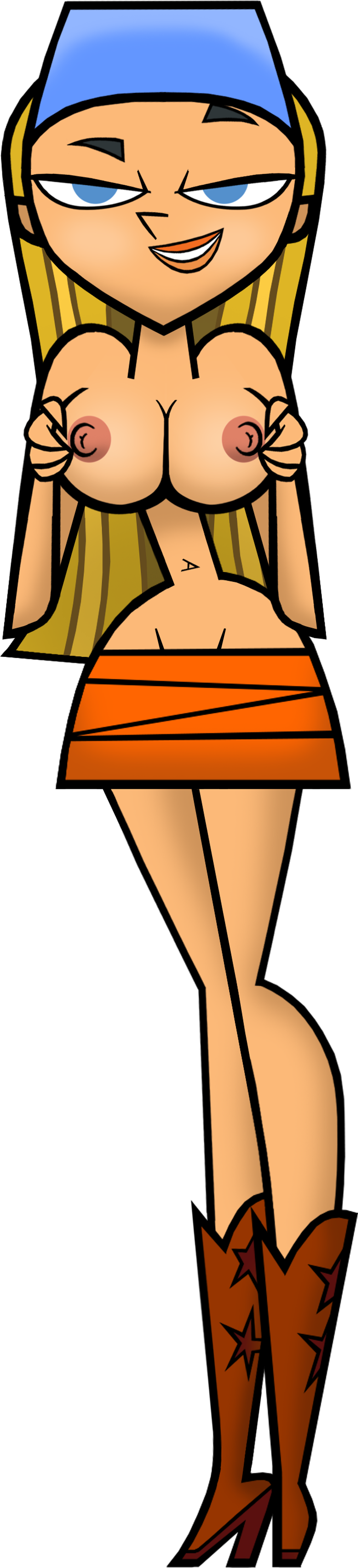 1girls accurate_art_style alpha_channel areola bimbo boots breasts busty cleavage codl cowboy_boots for_sticker_use high_heel_boots hourglass_figure human human_only lindsay_(tdi) miniskirt nipples no_background png small_waist sticker_template teenager topless total_drama_island transparent_background transparent_png voluptuous