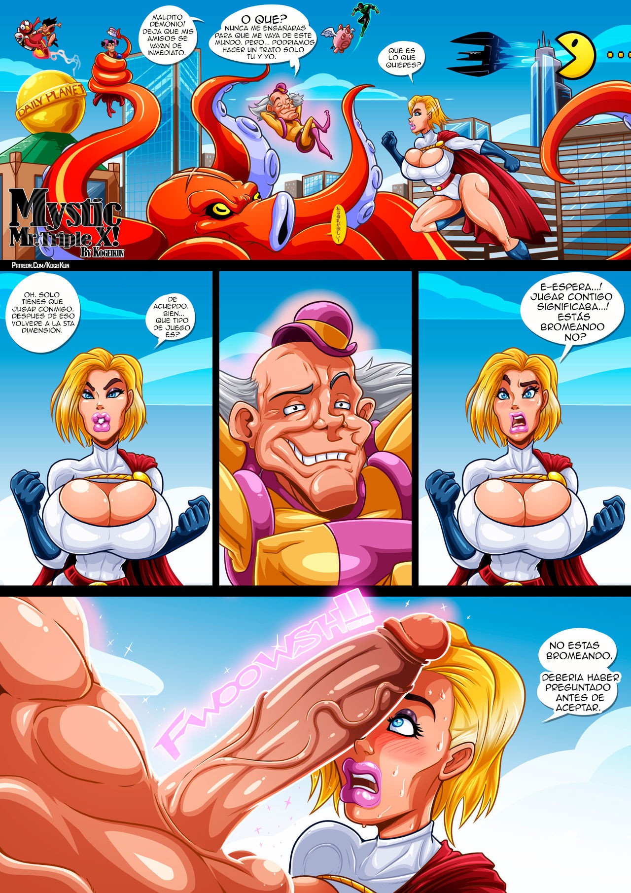 1boy, 1girls, about to be raped, about to have sex, abs, absurdly large cock, adjusting clothes, ass, batman (series), beautiful, belt, big ass, big breasts, big butt, big cock, big penis, blonde hair, blonde hair blue eyes, blue eyes, boots, breasts, cape, clark kent, clavicle, cleavage, cleavage cutout, cleavage overflow, cleavage window, clothed female nude male, clothed sex, clothing, cock, cock shock, collarbone, comic, curvy, curvy female, curvy figure, dc, dc comics, deal with it, diana prince, dom/sub, dominant, dominant male, duo, enemies, eyebrows, eyelashes, female, floating, flying, gloves, green lantern, green lantern (series), helpless, helpless female, heroine, heroine in trouble, hourglass figure, hourglass figured female, huge breasts, hyper, hyper penis, imminent rape, imminent sex, impossible fit, justice league, kal-el, kogeikun, kryptonian, large ass, large boobs, large breasts, large butt, large cock, large penis, light skin, light-skinned female, light-skinned male, lips, looking at penis, magic, magic user, makeup, male, male/female, mature female, mr mxyzptlk, muscles, muscular, muscular female, muscular male, mxyzptlk, negotiations, pac-man, pac-man (series), penis, penis awe, penis on face, playing, power girl, puffy lips, questionable consent, reality warping, shiny hair, shiny skin, short hair, size difference, smile, spanish text, spanish translation, spankable ass, speech bubble, straight, submissive, submissive female, superman, superman (clark kent), superman (series), surprised, surprised expression, sweat, sweatdrop, thick, thick ass, thick butt, thick hips, thick legs, thick lips, thick penis, thick thighs, thighhighs, tight clothes, tight clothing, toned, toned body, toned female, uncensored, until he gives up, until it snaps, until they cum, until they like it, until thicc, veins, veiny penis, villain, villain on hero, villainess, voluptuous, voluptuous female, wide hipped female, wide hips, wide thighs, without knowing, wonder woman, wonder woman (series), worried, worried expression