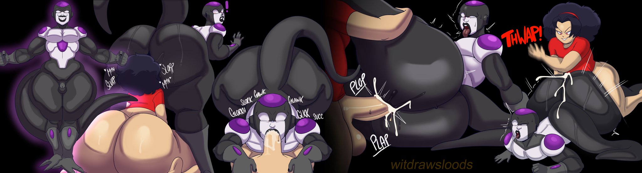 alien, big ass, big ass (male), big butt, black frieza, bro-pot (kejohndrawing), frieza, gay, gay sex, huge ass, huge butt, kejohndrawing, makoto popura, male, male only, male/male, rimming, wit 1, witdrawsloods