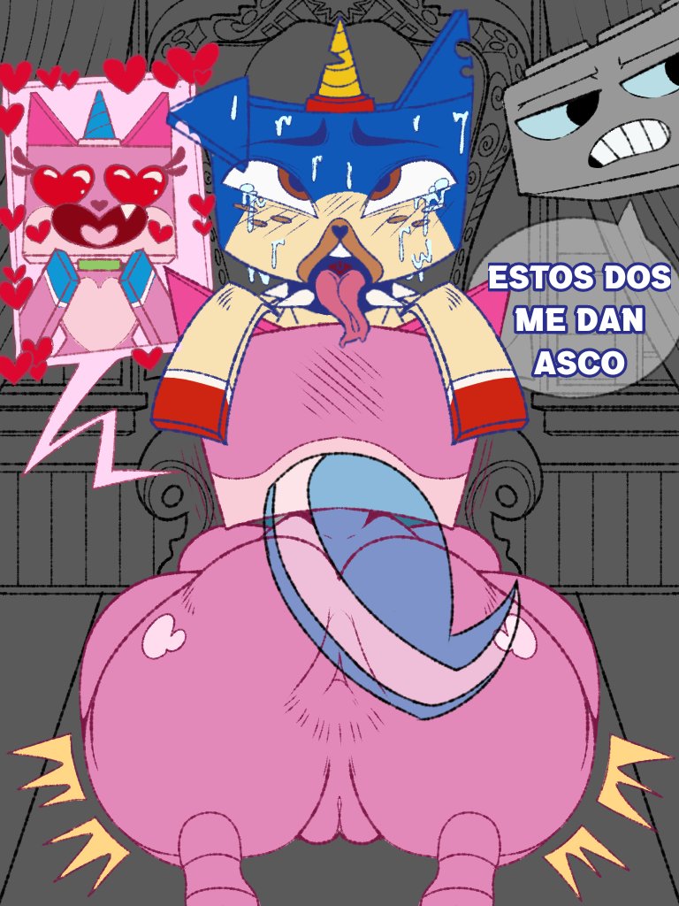 1boy, 1girls, 2024, 2boys, absurd res, anthro, anthro on anthro, anthro only, anthro penetrated, anthro penetrating, anthro penetrating anthro, anus, ass, big ass, big butt, blowjob, blue body, blue fur, bodily fluids, brother, brother and sister, canid, canine, canis, cat girl, catgirl, collar, doggy style, domestic cat, domestic dog, female, female penetrated, full color, fur, green collar, heart, heart eyes, heart marking, heart symbol, heart-shaped pupils, hi res, horn, incest, incest (lore), looking pleasured, male, mammal, monochrome, narrowed eyes, open mouth, oral, oral penetration, oral sex, penis, penis focus, penis in mouth, pink body, puppycorn, pussy, rear view, sex, shibii art, simple background, sitting, sitting on wall, spanish text, speech bubble, spiked collar, spikes, tagme, tail, teeth, text, tongue, tongue out, unicorn horn, unikitty, unikitty (series), wet, wet head
