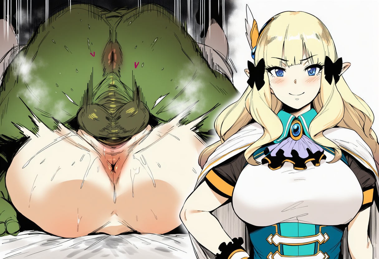 1boy, 1girls, ai generated, anus, ass, balls, balls deep, big ass, big balls, big breasts, big butt, big testicles, blonde hair, blue eyes, blush, breasts, cheating, clothed, clothed female, clothing, cock, cuckold, deep penetration, defeated, elf, elf ears, elf female, female, green skin, green-skinned male, huge balls, huge cock, huge testicles, instant loss, instant loss 2koma, interspecies, large ass, large balls, large breasts, large penis, large testicles, light skin, light-skinned female, long hair, looking at viewer, male, male/female, mating press, monster, motion lines, naked, naked female, naked male, netorare, ntr, nude, nude female, nude male, orc, orc male, penis, princess connect!, pussy, pussy juice, rough sex, saren (princess connect!), sex, smirk, smug, squirting, testicles, thighs, uncensored, vaginal, vaginal penetration, vaginal sex