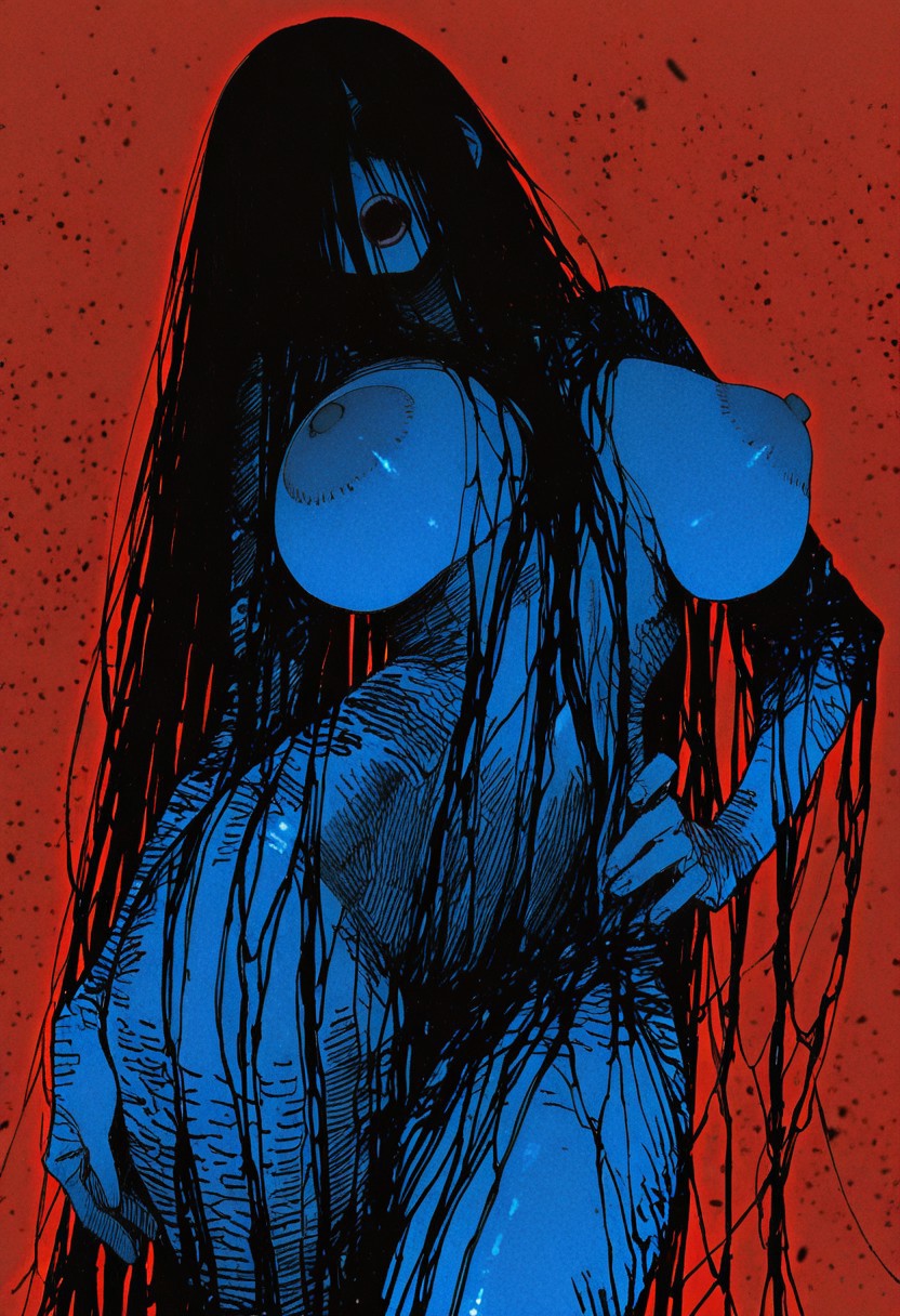 1girls, 2025, ai generated, bigtub7775, female, female only, sadako yamamura, solo, solo female, tagme, the ring, yamamura sadako