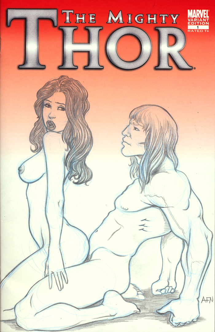 1boy 1girls avengers female human human_only male marvel pencil_(artwork) reverse_cowgirl_position rockstar_concepts straight tagme thor_(marvel) thor_(series)