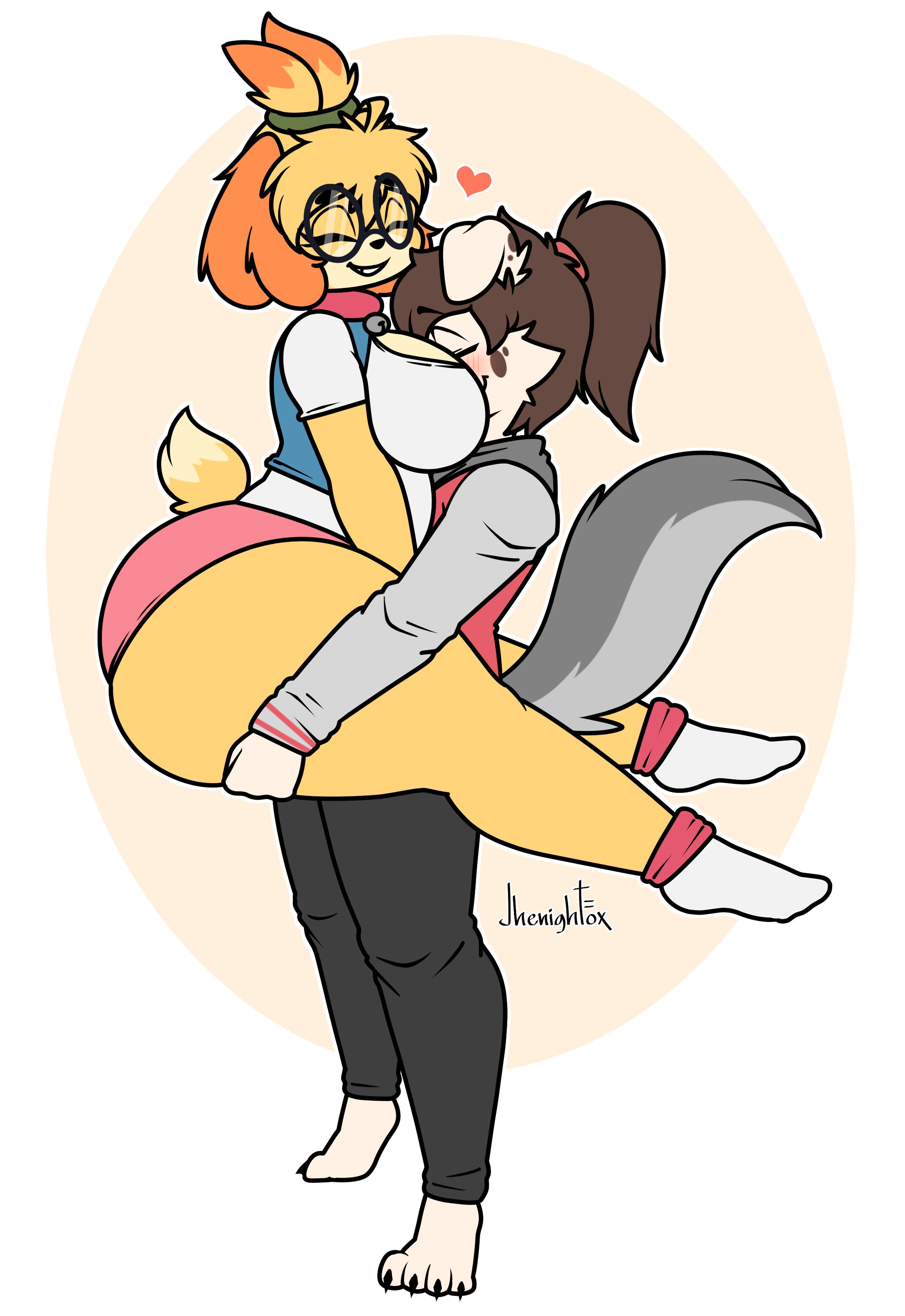 animal crossing, anthro, big ass, big breasts, breasts, bubble butt, canid, canine, canis, derpybelle, domestic dog, female, furry, huge ass, huge breasts, isabelle (animal crossing), jhenightfox, panties, red panties, tagme, thick thighs, wide hips