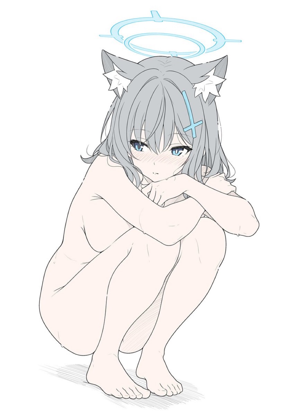 blue archive, nude, nude female, shiroko (blue archive), t1kosewad, tagme
