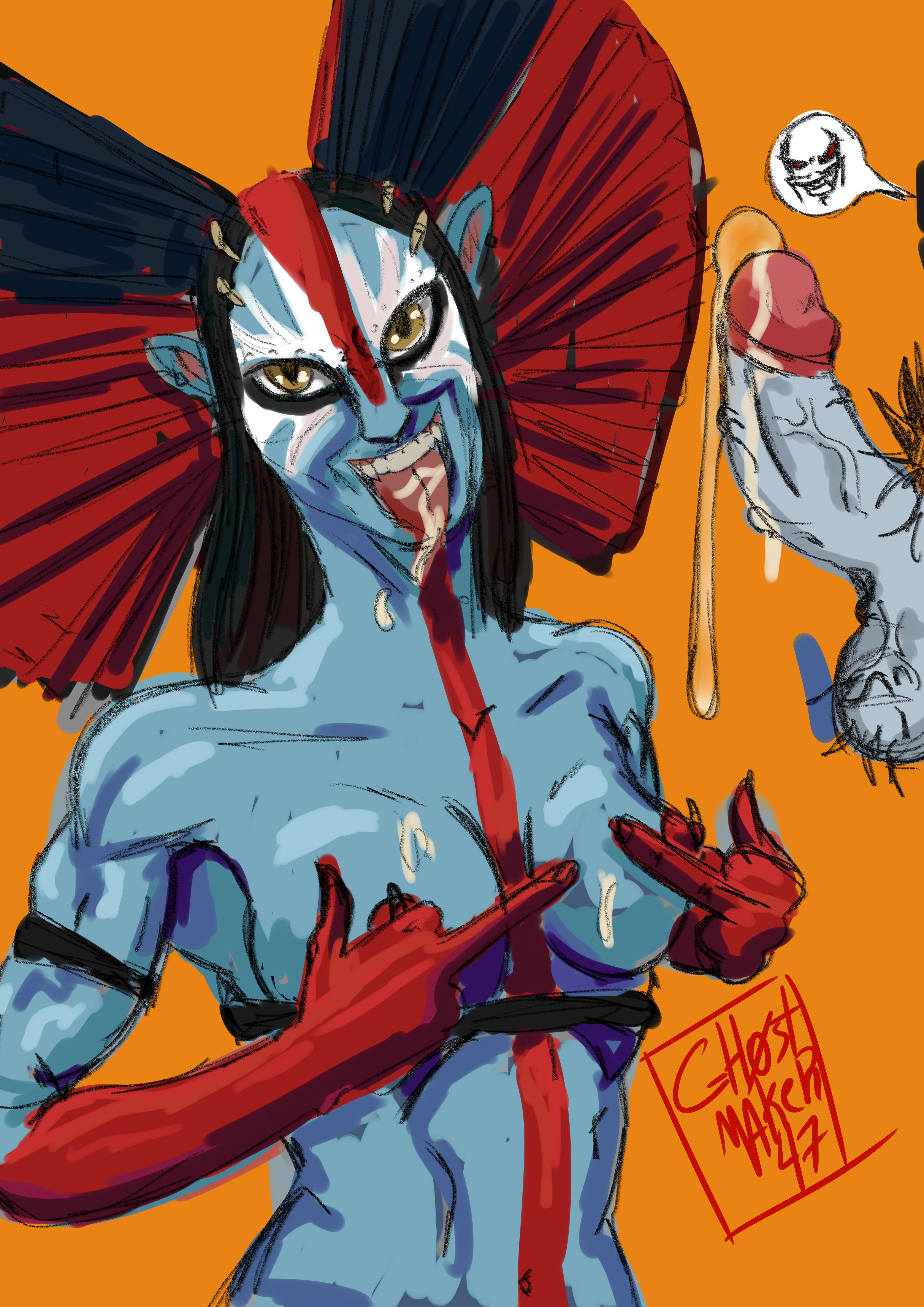 alien, alien girl, avatar, avatar: fire and ash, avatar: the way of water, big penis, blue skin, cum, lobo (dc), na'vi, varang