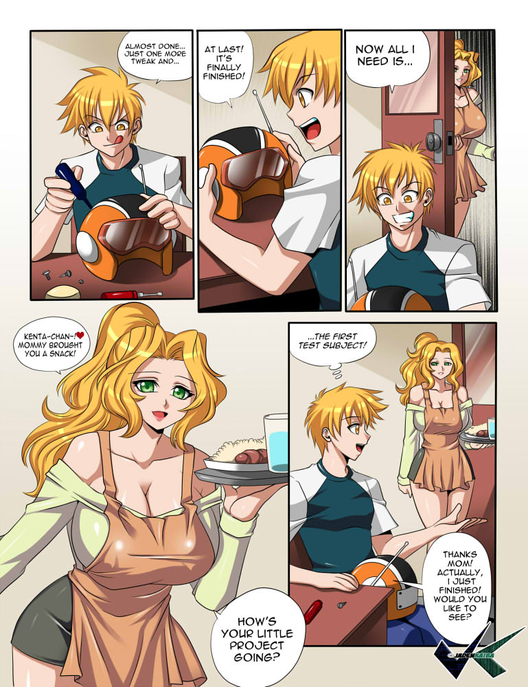 comic, dialogue, female, incest, jadenkaiba, mind control, mother, mother and son, son, tech control