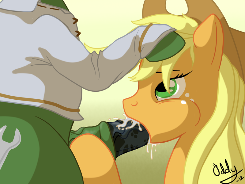 applejack_(mlp) cum duo equine female flareponyta friendship_is_magic horse horsecock my_little_pony penis pony smooth_skin