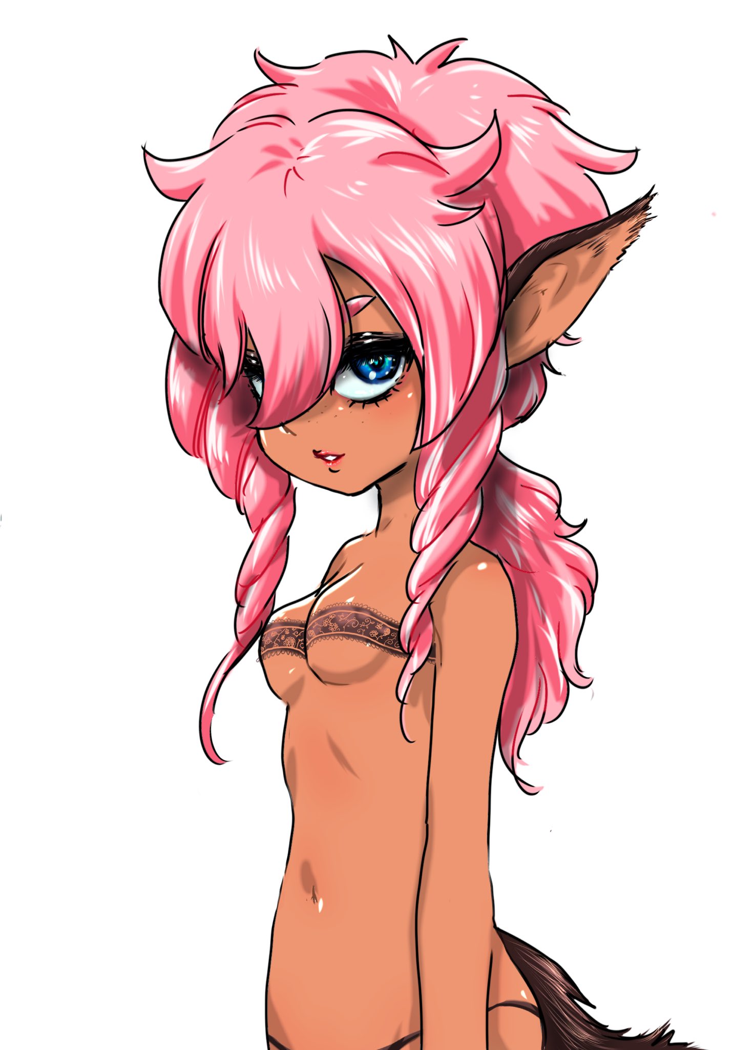 character_request copyright_request dark-skinned_female dark_skin koharuno2 pink_hair tagme