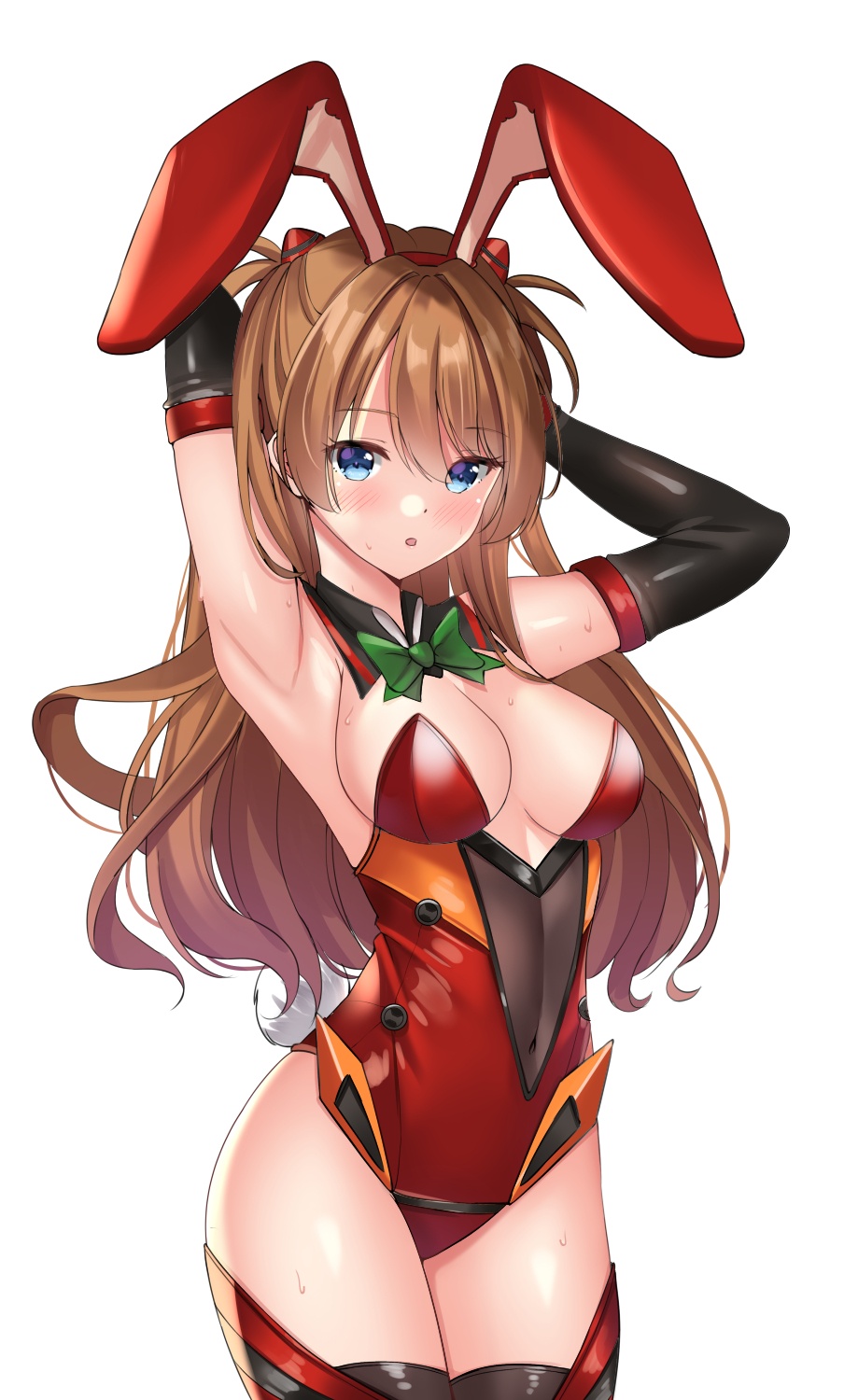 :o, 1girls, 2d, 2d (artwork), 2d artwork, arm behind head, armpit, armpit crease, armpit focus, armpit peek, armpits, arms behind head, asuka langley sohryu, bare armpits, bare chest, bare shoulders, bare skin, bare thighs, belly, belly button, big breasts, black elbow gloves, black gloves, black legwear, black long gloves, black stockings, black thigh highs, black thighhighs, blackheartxiii, blue eyes, blue-eyed female, blush, blush face, blushing at viewer, blushing female, blushing lines, breasts, brown eyebrows, brown hair, brown-haired female, busty, busty female, busty girl, busty teen, cleavage, collarbone, curvaceous, curvaceous body, curvaceous female, curvaceous figure, curvaceous hips, curvaceous teen, curvy, curvy body, curvy female, curvy figure, curvy hips, curvy teen, digital, digital art, digital drawing, digital drawing (artwork), digital media, digital media (artwork), elbow gloves, elbows, exposed armpits, exposed chest, exposed shoulders, exposed skin, exposed thighs, eyebrows visible through hair, female, female focus, female only, gloves, groin, hair between eyes, hairless armpits, hand behind head, hands behind head, high resolution, high school student, highres, hourglass figure, inframammary fold, large boobs, large breasts, lean figure, legs closed, legs together, legwear, linea alba, long gloves, long hair, looking at viewer, midriff, narrow waist, navel, neon genesis evangelion, open mouth, parted lips, posing, posing for the viewer, presenting armpit, school girl, shaved armpits, shoulders, simple background, slender body, slender waist, slim waist, solo, standing, stockings, stomach, teen girl, teenage girl, teenage tits, teenager, thick thighs, thigh highs, thighhighs, thighs, thighs together, two side up, upper body, white background, wide hips, young female, young woman