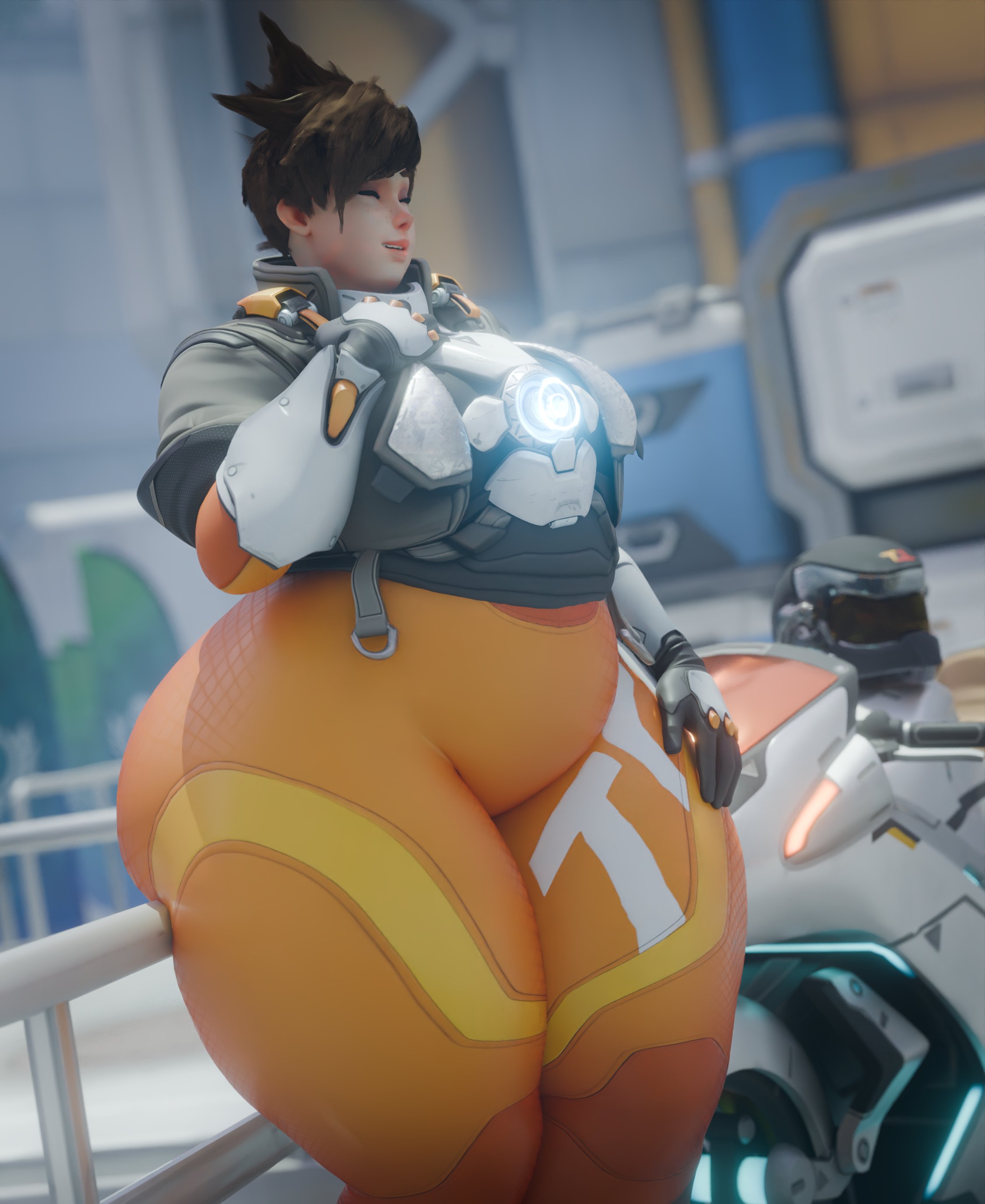 1girls, ass, bbw, big ass, blizzard entertainment, bottom heavy, chubby, chubby female, coolmaster98, fat, fat ass, fat fetish, female, female focus, female only, fully clothed, huge ass, huge thighs, leggings, massive thighs, overwatch, overwatch 2, overweight, round ass, solo, thick ass, thick thighs, tight clothing, tracer, tracer (overwatch 2 suit), wide hips