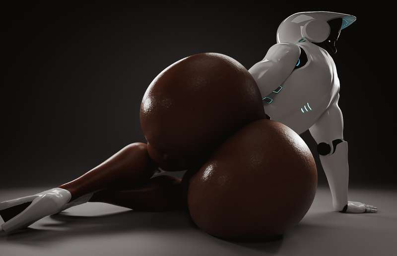 1girls, 2025, 3d, 3d (artwork), ass, ass focus, big ass, dark-skinned female, female, female only, haydee, haydee (game), huge asscheeks, laying down, robot, robot girl, steamy3d, thick ass, video game character