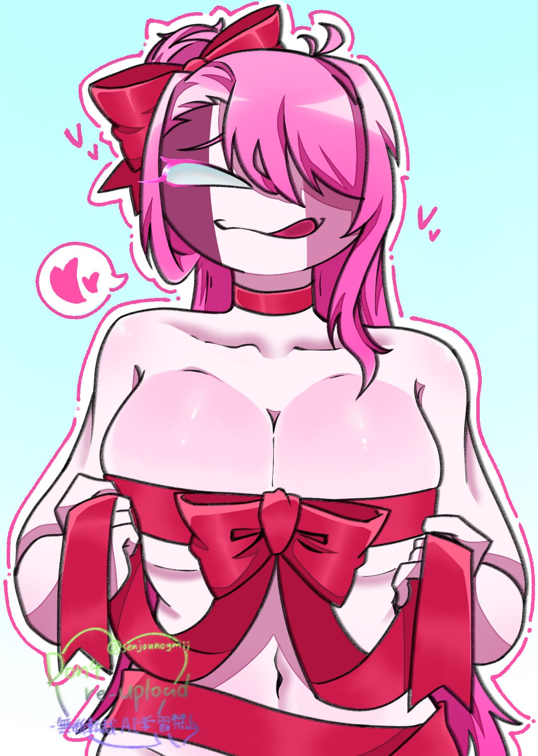 1girls, 2025, breasts, christmas, female, female only, friday night funkin, friday night funkin mod, naked, naked female, nude, nude female, sarvente, sarvente (dokki.doodlez), sarvente (fnf mod), sarvente (friday night funkin), senjounogomii, tagme, wrapped, wrapped up