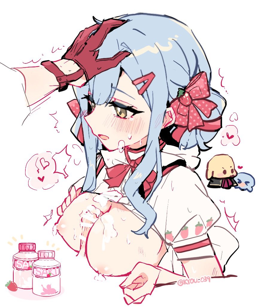 >_< 2girls animal animalization artist_name ascot aver_(yumenokessho) back_bow bang_dream! bang_dream!_it's_mygo!!!!! bar_censor black_capelet blue_hair blush bottle bow bowtie breasts canine capelet censored character_name chibi chibi_inset clenched_hands clothed_animal clothes_lift commentary_request cropped_torso cum cum_on_body cum_on_breasts curly_sidelocks disembodied_hand double_bun ear_blush erection facial female floppy_ears food food-themed_hair_ornament food_print fruit fruit_print futa_with_female futanari gloves hair_bun hair_ornament hair_up hairbow hairclip hand_on_another's_head heart intersex kyou_039 lactation large_breasts long_sidelocks looking_ahead milk_bottle misumi_uika multiple_girls nipples notice_lines octopus official_alternate_costume official_alternate_hairstyle open_mouth paizuri penis pink_bow pink_bowtie polka_dot polka_dot_bow print_shirt profile puffy_short_sleeves puffy_sleeves red_ascot red_gloves shirt shirt_lift short_sleeves sidelocks spoken_heart strawberry strawberry_hair_ornament strawberry_print sweat sweets_paradise togawa_sakiko twitching twitter_username yellow_eyes