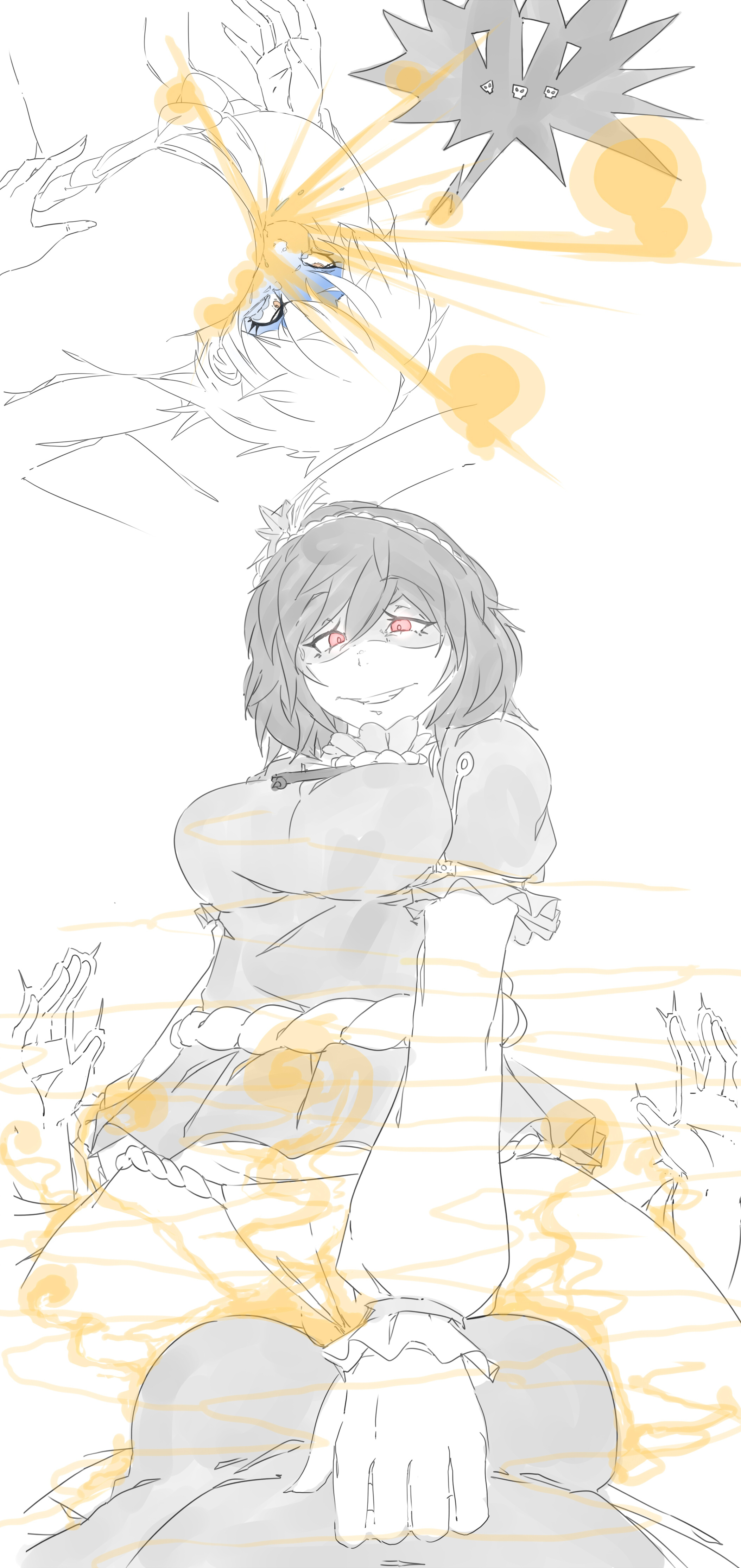 !!!, 2girls, ass, ass on face, big ass, big butt, brown eyes, facesitting, fart, fart cloud, fart fetish, fart torture, farting, farting in face, female, front view, glowing eyes, kanako yasaka, lazei, panties, rear view, red eyes, sketch, smile, suwako moriya, tears, touhou, uncolored, viewed from behind, yuri