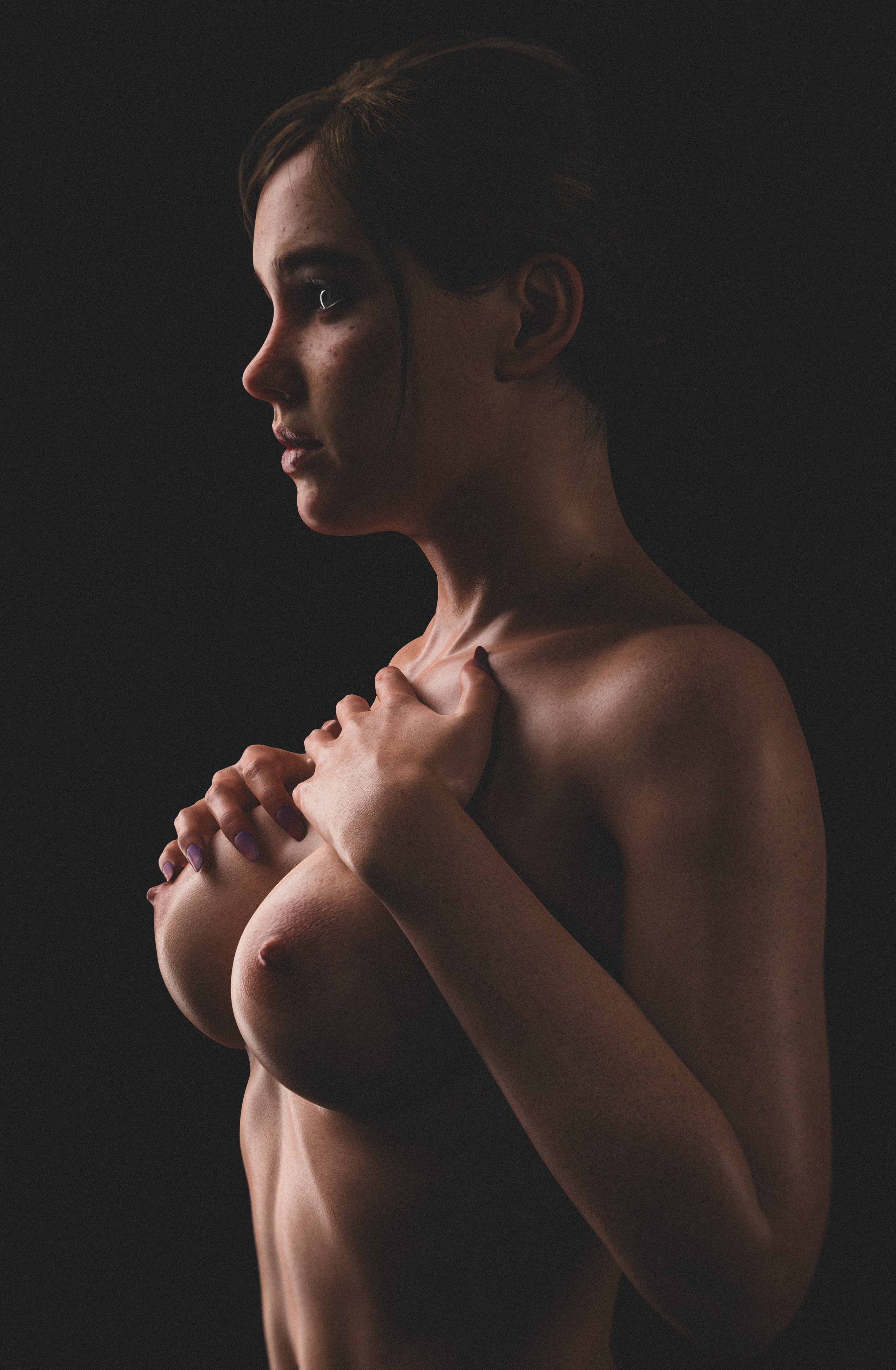 1girls, 3d, athletic, athletic female, blue eyes, breasts, brown hair, ellie (the last of us), ellie williams, female, female focus, female only, medium breasts, naughty dog, pinup, pinup pose, realistic, skinny, tagme, the last of us, the last of us 2, toned, toned female, viaphobia